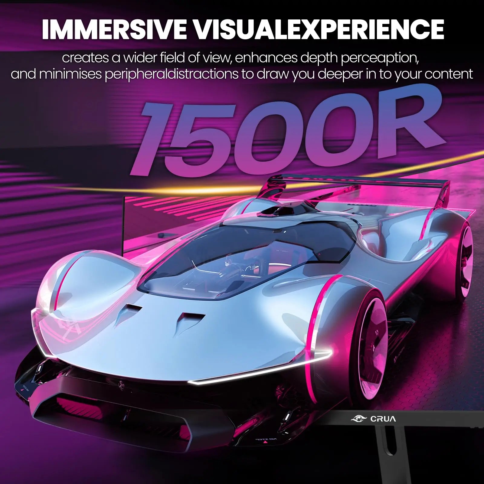CRUA 30 zoll Curved Gaming Monitor ,200Hz 1500R Computer Monitor FHD (2560x1080P) VA ,Ultra-Thin Zero Frame Computer Display for Home Office Business