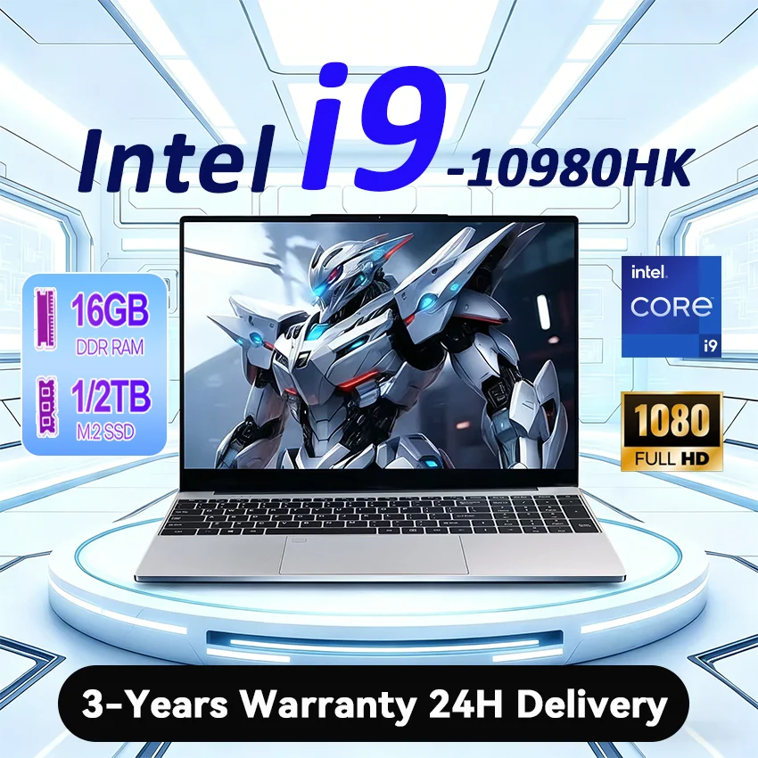 2026 Windows 11 Laptops 15.6 inch Laptop Fingerprint Unlock Intel Core I9-10980HK 16GB RAM 2TB SSD Backlight Gaming Notebook