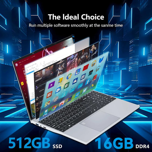 2026 Windows 11 Laptops 15.6 inch Laptop Fingerprint Unlock Intel Core I9-10980HK 16GB RAM 2TB SSD Backlight Gaming Notebook