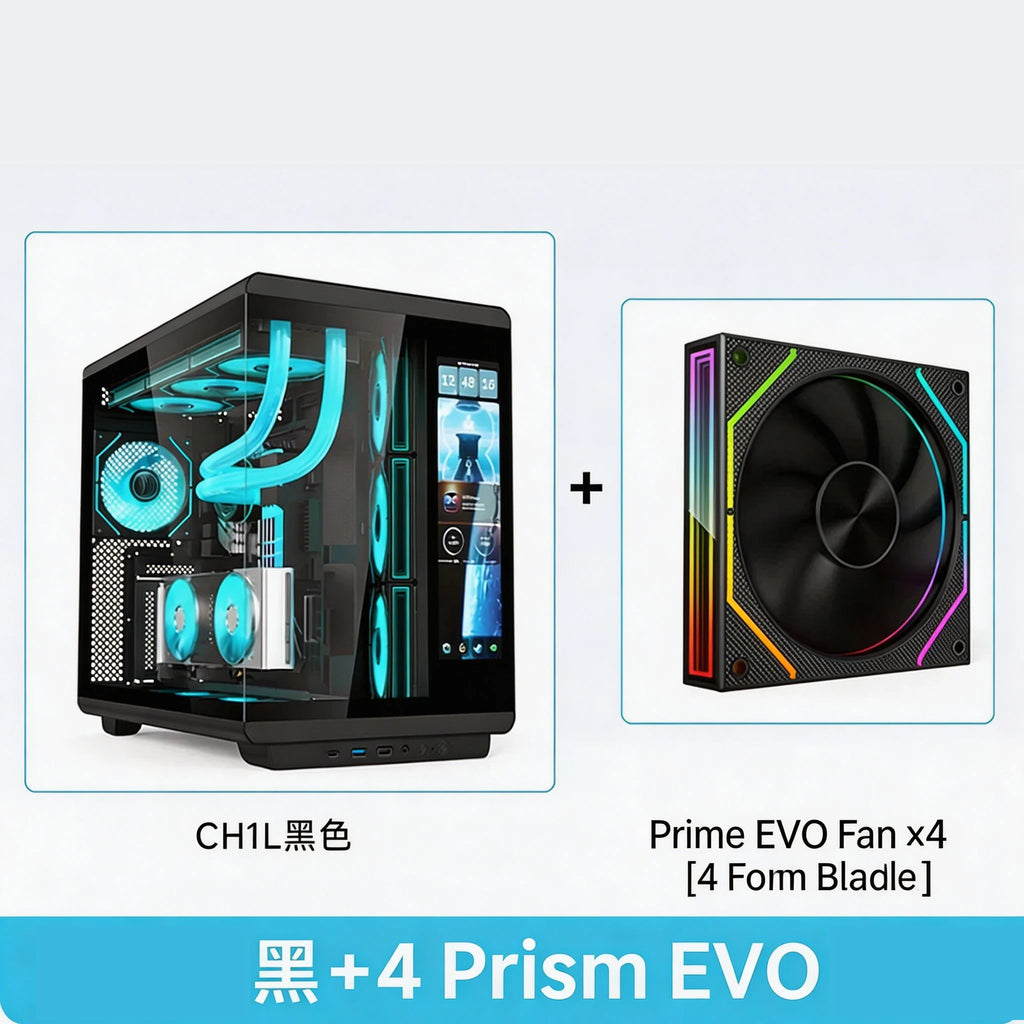 4 RGB Fans Included Gaming PC Case with LCD Screen, ATX MATX Tempered Glass, Supports 400mm GPU 360 Liquid Cooler