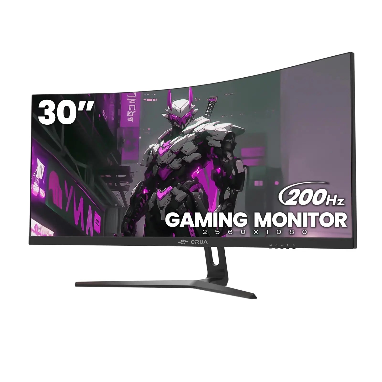 CRUA 30 zoll Curved Gaming Monitor ,200Hz 1500R Computer Monitor FHD (2560x1080P) VA ,Ultra-Thin Zero Frame Computer Display for Home Office Business